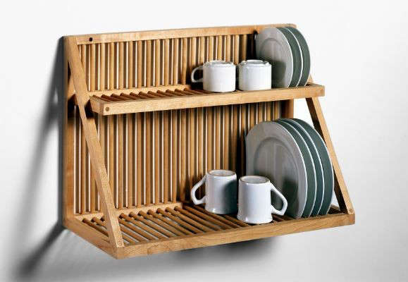 Dish rack on online wall