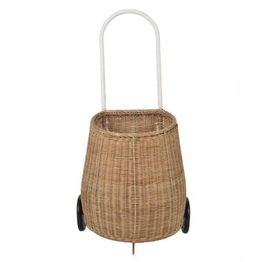 Rattan Shopping Trolley, Wicker Shopping Trolley With Handle, Wheel  Shopping Basket, Cart on Wheels Woven Basket, Adult/baby Woven Trolley 