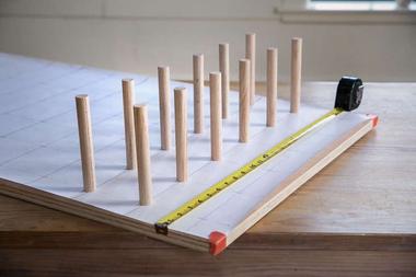 Handmade Pegboard Wall Organizer / Plywood Wooden Shelf With Pegs / Square  Birch Peg Rack 